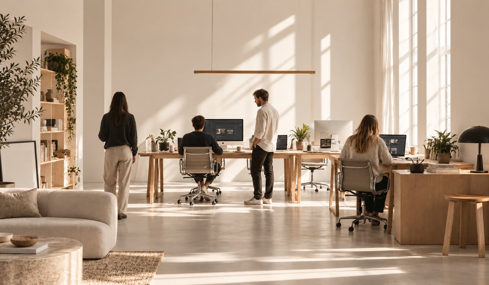 Team van Heph Studios aan het werk in een modern designstudio